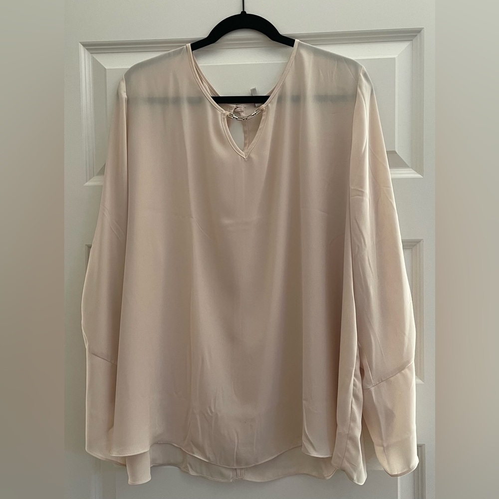 NWOT CATO Women’s  Crème Sheer Long Sleeve Blouse- Size 22/24